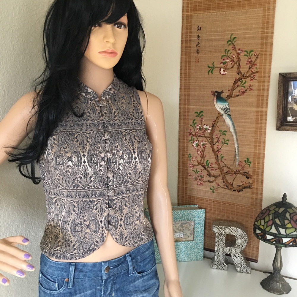 Patricia Jones USA Vintage Vest Button Down Top